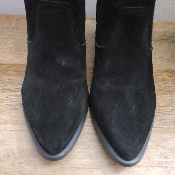 🖤STEVE MADDEN Pierce Black Suede Block Heel Ankle Boots Size 9.5 - Picture 3 of 13
